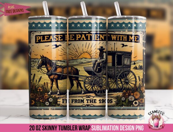 20oz Skinny Tumbler Wrap - From the 1900s Men