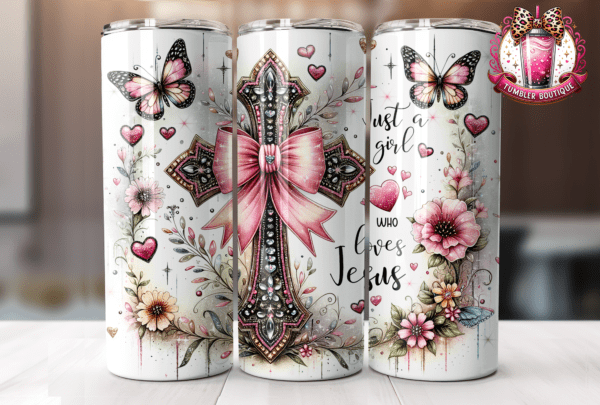 Just a Girl Who Loves Jesus 20oz Christian Tumbler