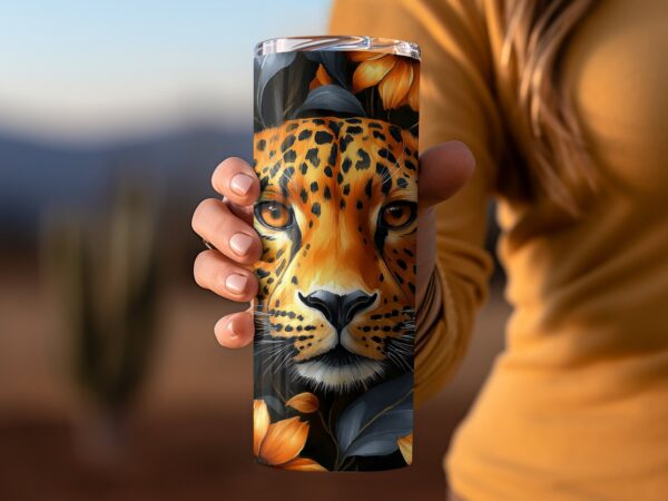 Leopard and Sunflower 20oz Tumbler