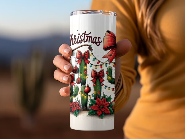 Cactus Christmas Wester Tumbler