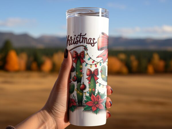 Howdy Christmas Western Tumbler Wrap: Sublimation Design - Image 3