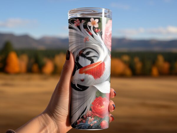 Japanese Koi Fish Tumbler Wrap: Sublimation Design - Image 3