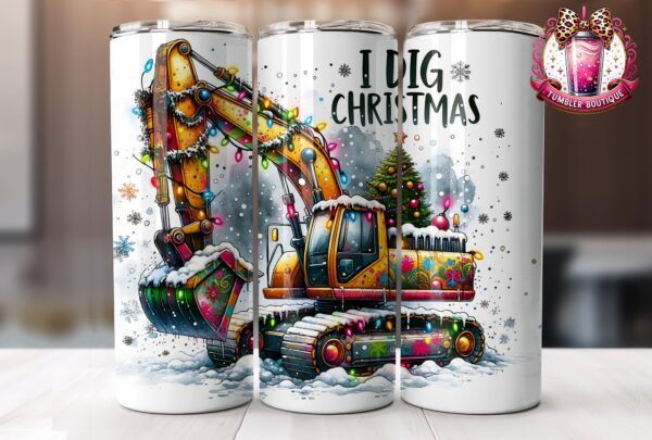 Construction Christmas Tumbler - I Dig Christmas