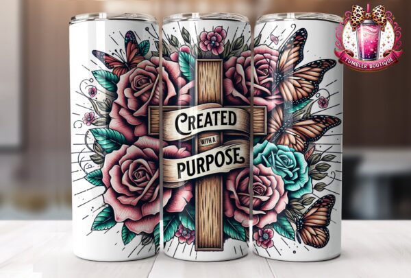 Christian 20oz Tumbler: Created With a Purpose