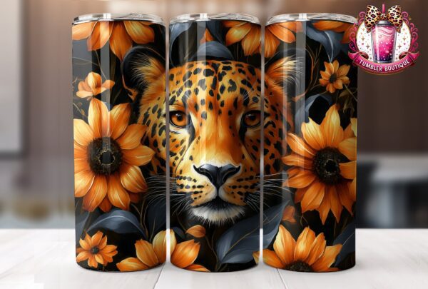 Leopard and Sunflower 20oz Tumbler