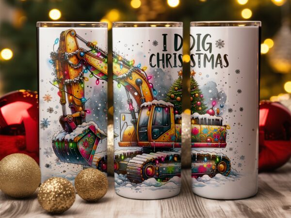 Christmas Construction Tumbler Wrap: Sublimation Design - Image 4