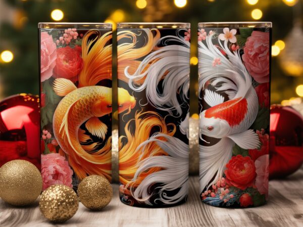 Japanese Koi Fish Tumbler Wrap: Sublimation Design - Image 4