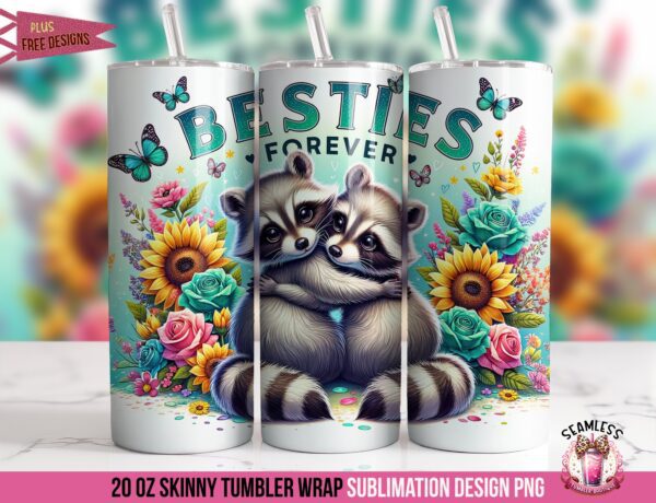 Besties Racoon 20oz Sublimation Wrap