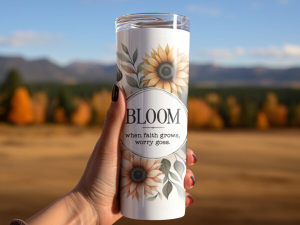 Christian Faith Sunflower Tumbler - Image 4