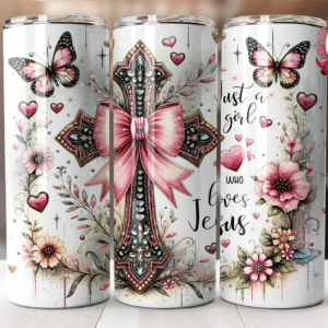 Just a Girl Who Loves Jesus 20oz Christian Tumbler