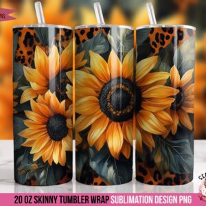 Sunflower Tumbler Wrap PNG - Digital Download