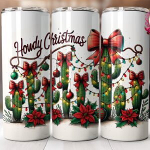 Cactus Christmas Wester 20oz Tumbler