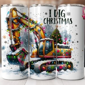 Construction Christmas Tumbler - I Dig Christmas