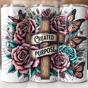 Christian 20oz Tumbler: Created With a Purpose