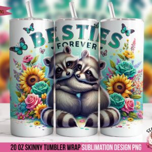 Besties Racoon 20oz Sublimation Wrap